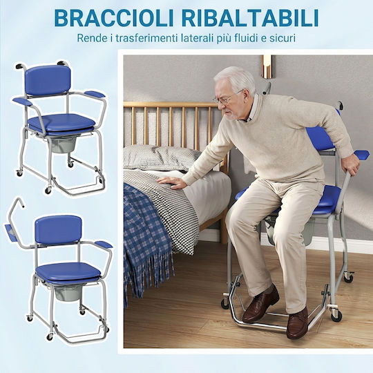 HomCom Toilet Chair with Backrest 713-217V00BU