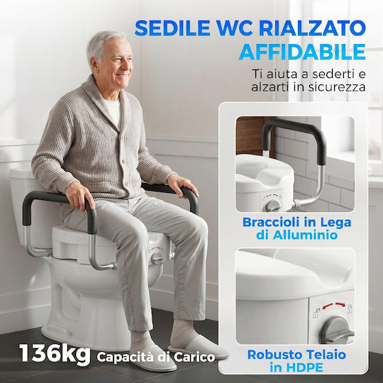 HomCom Ανυψωτικό Κάθισμα Τουαλέτας 713-218V00WT