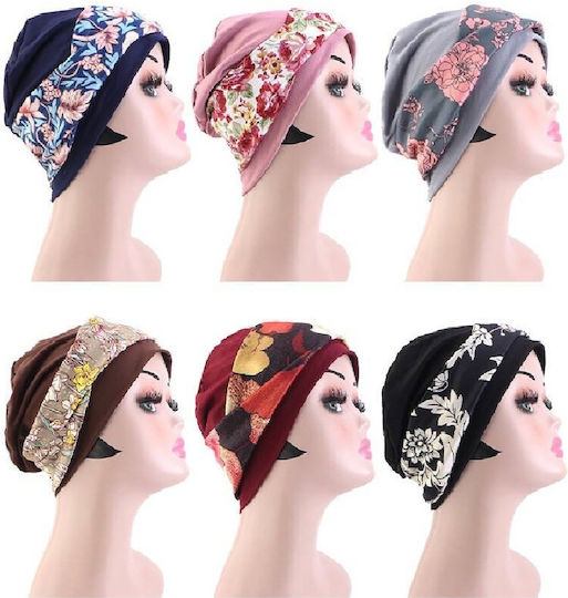 Damen Weiches Turban Haar Stirnbänder Grau Blumen