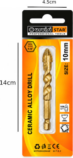 Uruisi Star Drill With Hexagon Drill Top For Glass And Tiles 10mm