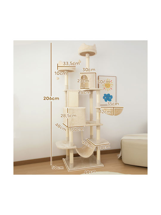 Pawhut Kratzbaum Katzenbaum Beige
