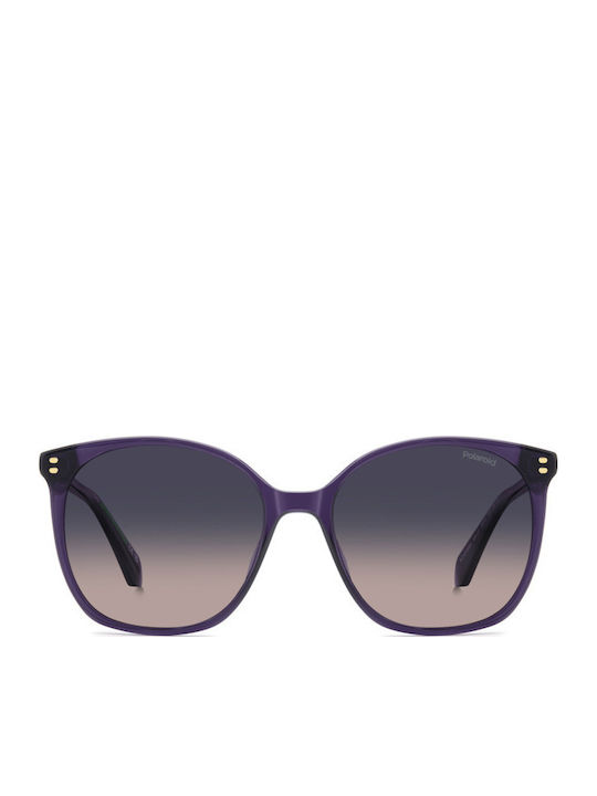 Polaroid Unisex Sunglasses with Purple Frame and Blue Lens