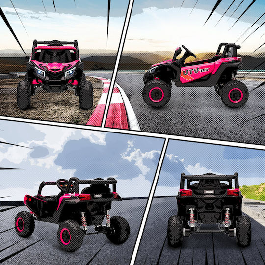 UTV Едноместен с дистанционно управление 12 волта Розов за 3+ Годишна Възраст