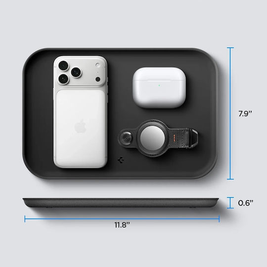 Spigen Диск за Организация Sectional Catchall Tray Ld402 Ahp10135 Многофункционална Организация Стабилен Противоплъзгащ Дизайн Силиконова Основа Черен