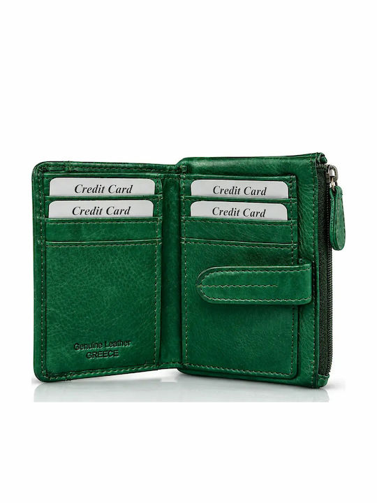 Small Leather Women's Wallet Green