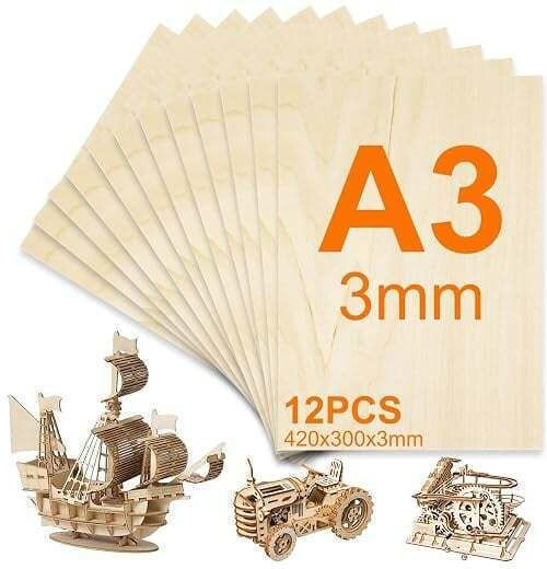 Set de 12 Plăci Plachetă Lavandă A3 Typec 3 Mm 420 X 300 Mm Șablon Pirografie Tăiere Laser Modelism