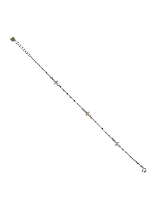 Prince Silvero Damentrauring mit Kreuz-Design aus Silber mit Zirkon 15cm