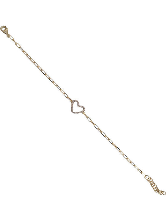 Prince Silvero Damentrailing mit Herz-Design aus Silber Vergoldet mit Zirkon 15cm