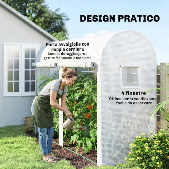 Outsunny 845-416V00WT Tunnel Greenhouse 3x1x2m