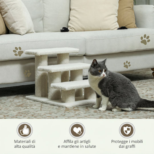 Pawhut Dog Car Steps for Dog Beige