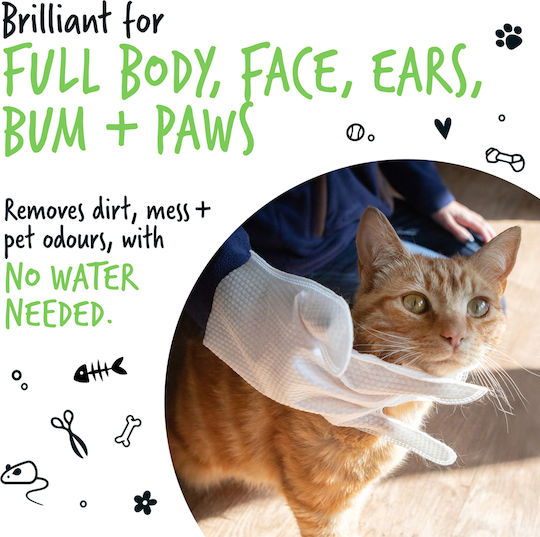 Biodegradable Pet Cleaning Gloves Full Body 30 Pieces