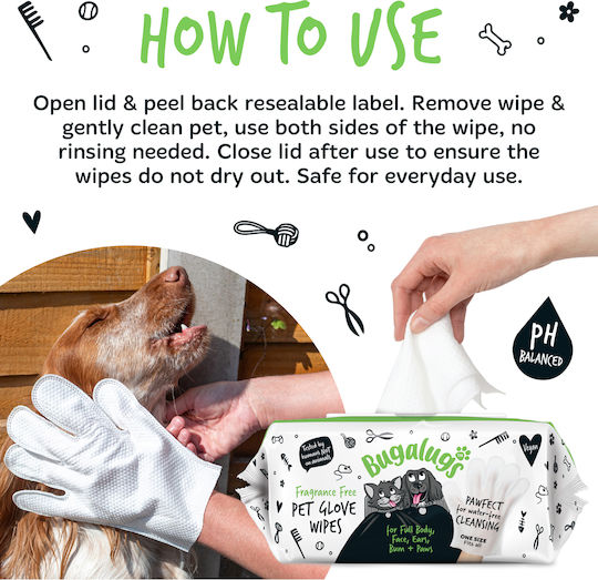 Biodegradable Pet Cleaning Gloves Full Body 30 Pieces