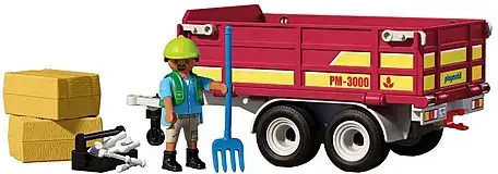 Playmobil Държава Трейлър за трактор с бали слама за 4 години