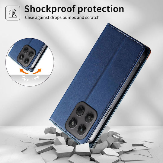 Motorola Edge 70 Fusion 5g Case Dierfeng Strong Magnetic Leather Wallet Blue