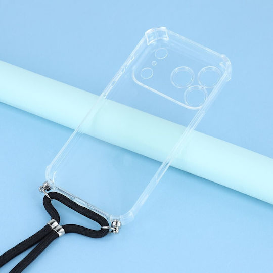 Silicone Case With Transparent Neck Strap For Apple iPhone 17 Pro 18 Pro