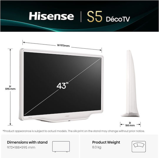 Hisense Smart Fernseher 43" 4K Ultra HD LED 43S5DQ HDR (2026)