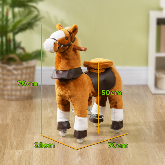 Aiyaplay Rocking Horse Toy for 3+ Months with Sounds & Wheels for Weight up to 60kg Brown