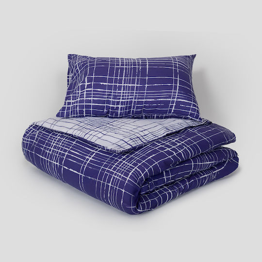Single Duvet Cover Set 165x245 2 Sides Naf-naf Summit 152 Pacific Blue