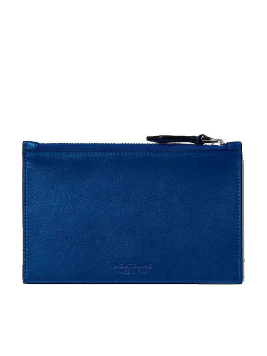 Leather Men's Card Wallet Blue