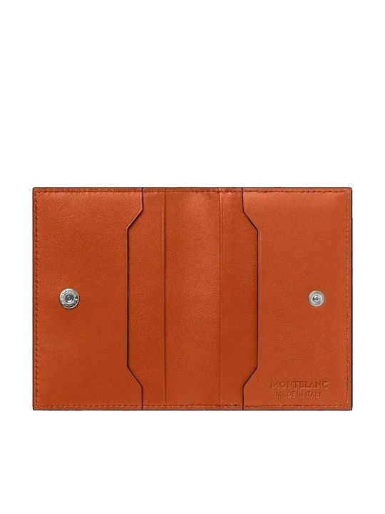 Leather Men's Card Wallet Orange