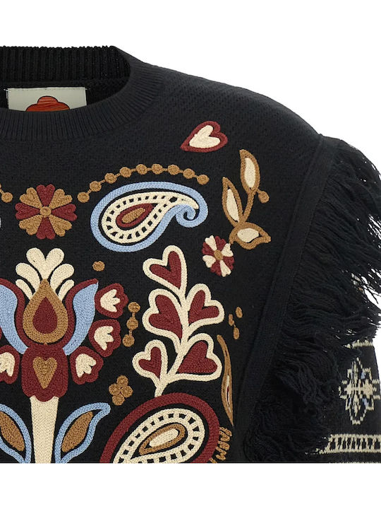 Women's Woolen Floral Multicolour Sweater