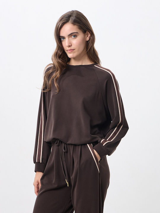 Women's Long Sleeve Brown Blouse