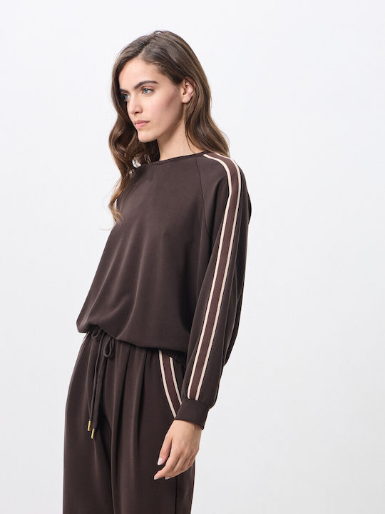 Women's Long Sleeve Brown Blouse