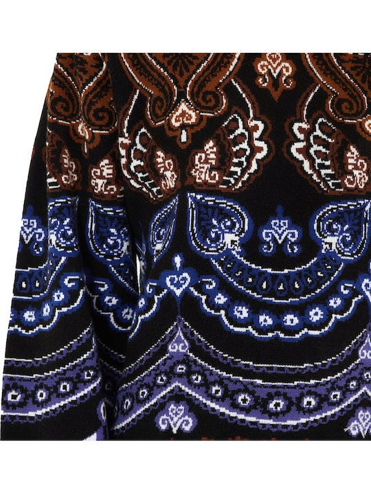 Women's Brown-Black-Blue Sweater