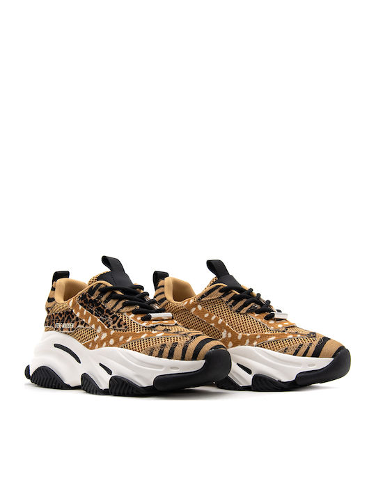 Women's Chunky Sneakers Brown White Black