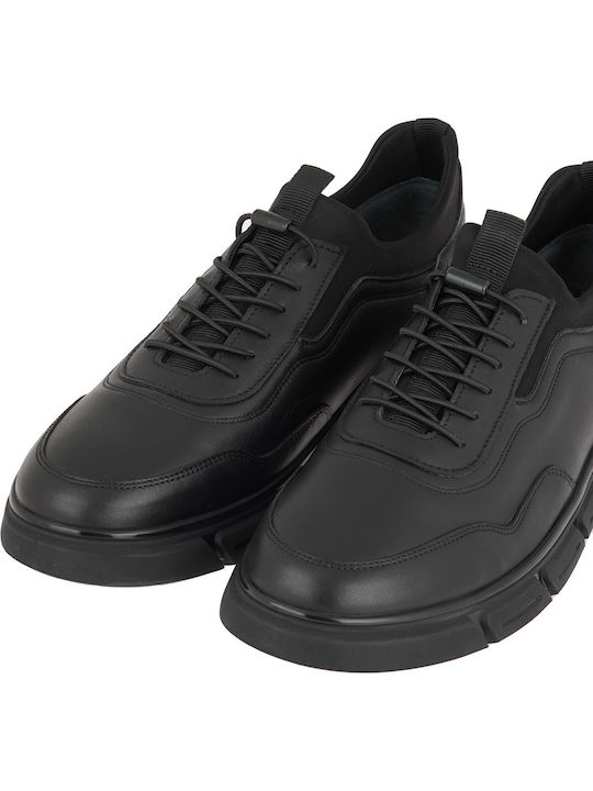 Men's Black Leather Sneakers