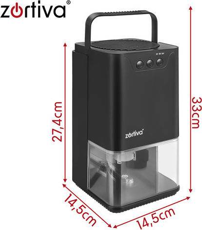 Zortiva 19438 Entfeuchter mit Kompressor 0.38lt Schwarzer