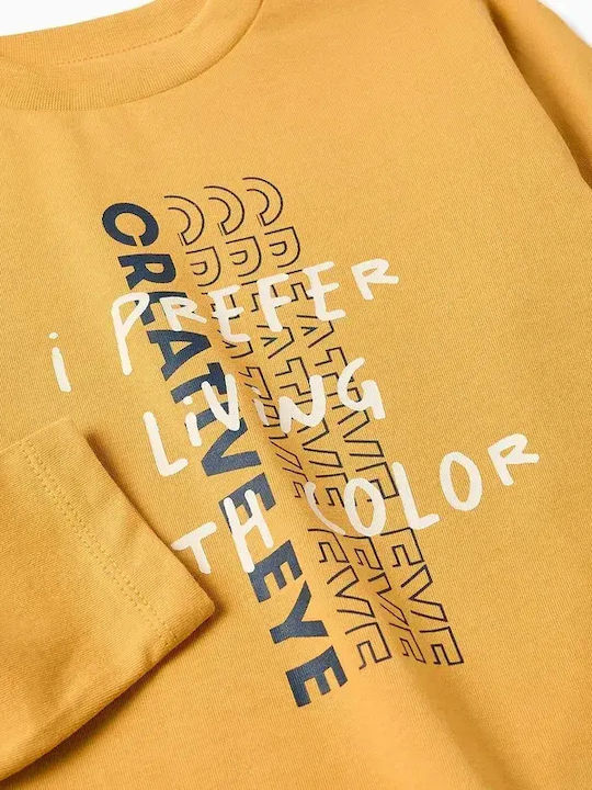 Kids Sweatpants Set Dark Blue and Mustard 3 Pieces