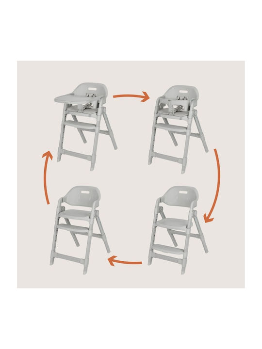 Lionelo Foldable Baby Highchair 3 in 1 with Adjustable Height Gray