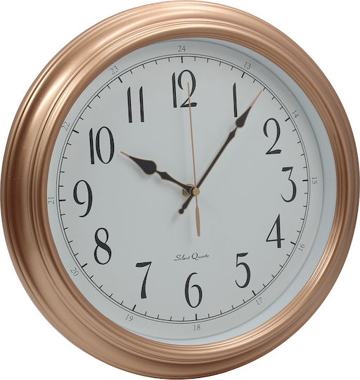 Keskor Wall Clock Plastic Rose Gold 35x3cm