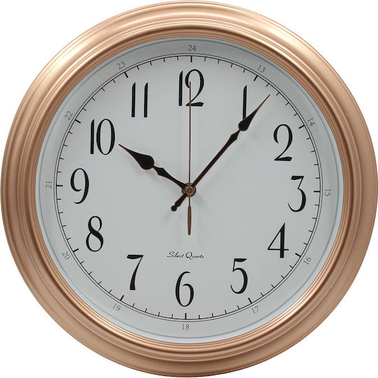 Keskor Wall Clock Plastic Rose Gold 35x3cm