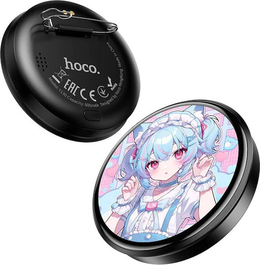Electronic Digital Conference Badge 2 1 Screen 1.85" HD Bluetooth V5.4 Black Hoco Y130