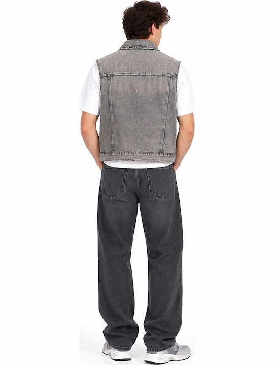 Ärmelloses Denim Jacke Grau