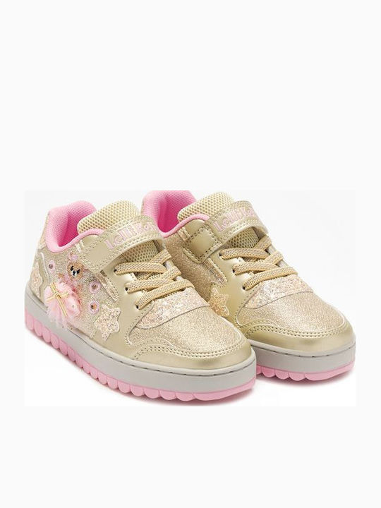 Mille Stelle Kids Sneakers with Lights Gold