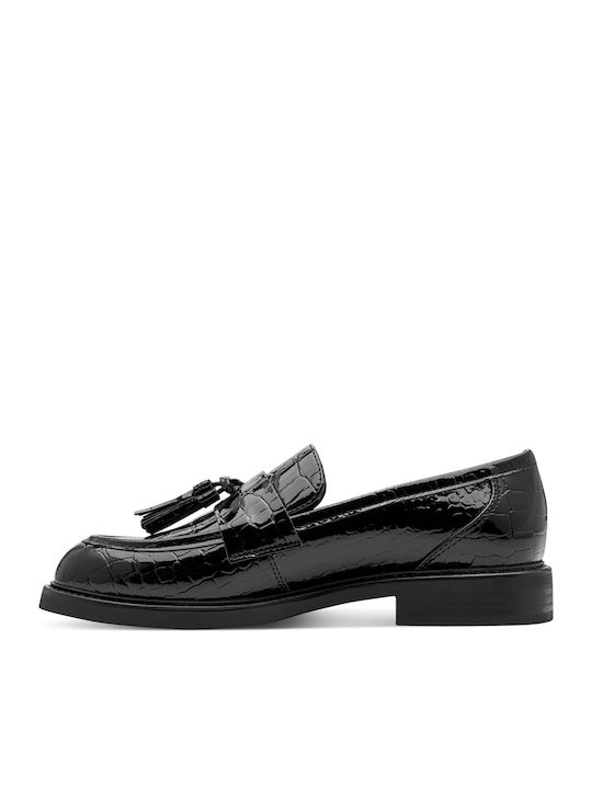 Lackleder Damen Mokassins in Schwarz Farbe