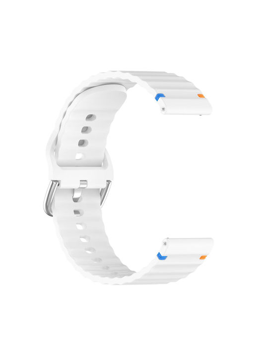 Tragbares Band Garmin Venu 3 Silikon Aufgedruckter Wave Style 22mm Weiß