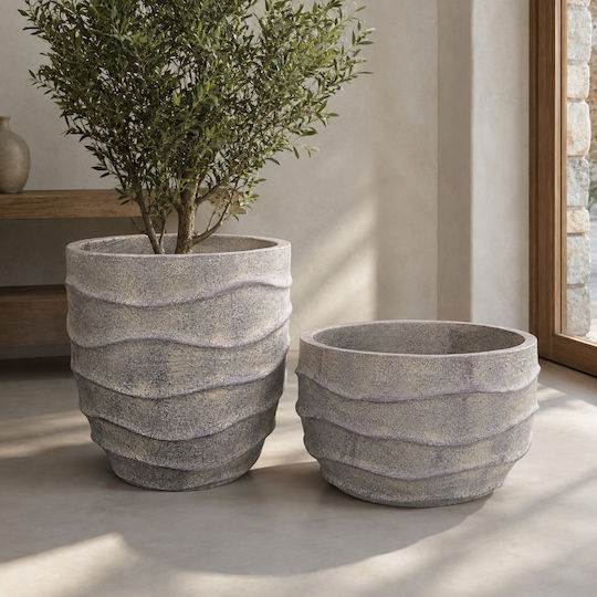 Artekko Concrete Flower Pot Grey Green Patina 43x43x28cm