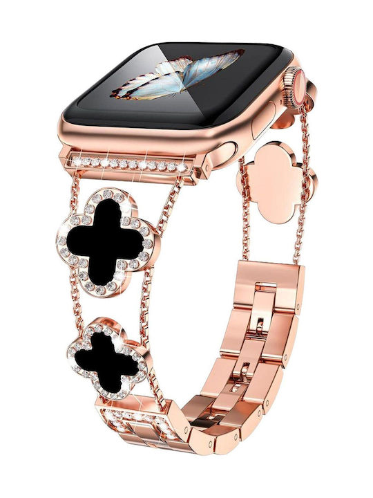 Volte-tel Каишка За Часовник Дамска Метална Apple Watch 38 40 41 42mm Тип Van Cleef Черен Кръст 12.7см Розово Злато 5205308427251 Volte-tel Каишка За Часовник Дамска Метална Apple Watch 38 40 41 42mm Тип Van Cleef Черен Кръст 12.7см Розово Злато 5205308427251