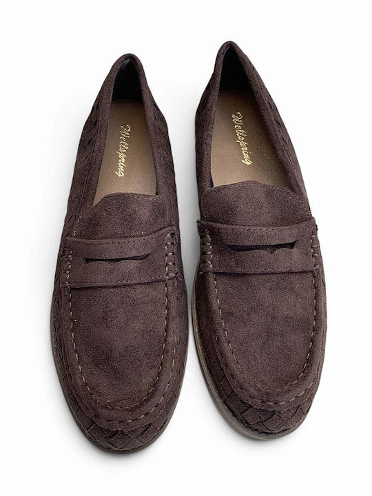Damen Mokassins in Brauner Wildleder Stilart