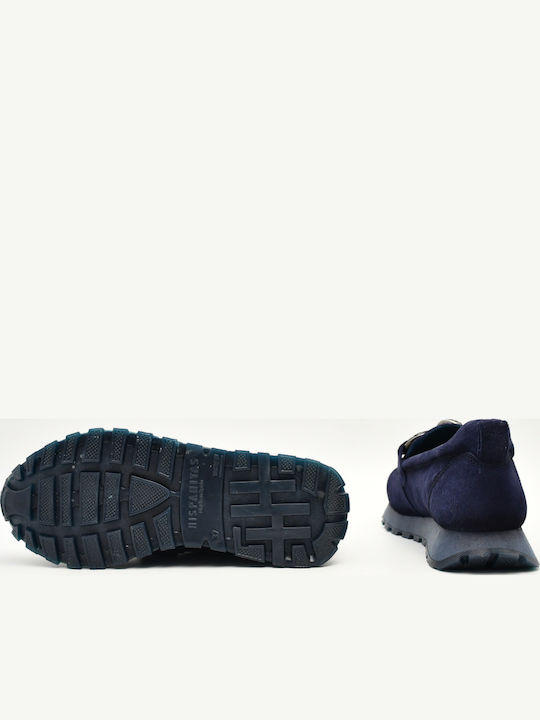 Damen Mokassins Aus Leder In Blau Farbe