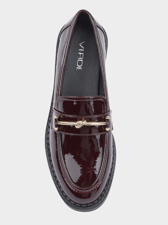 Loafers Dama din Lac în Culoare Burgundy