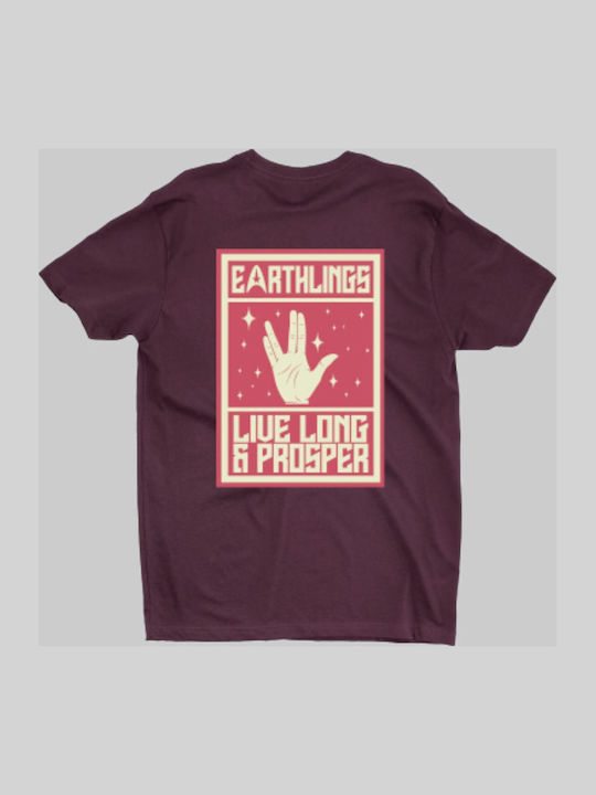 Earthlings Star Trek W T-shirt Черна