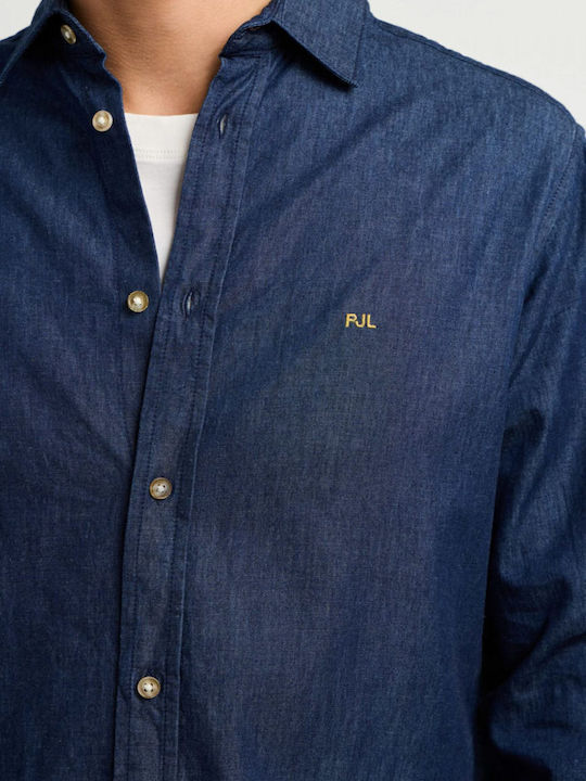 Cămașă Denim Mânecă Lungă În Linie Îngustă