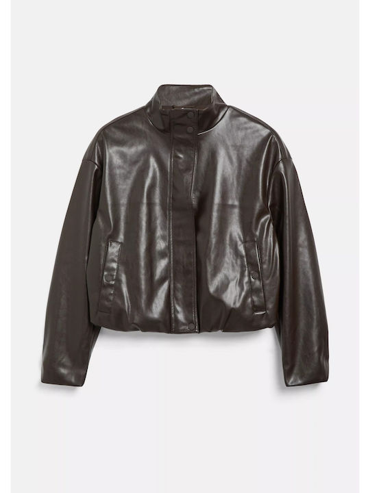 Damen Biker Jacke Braun