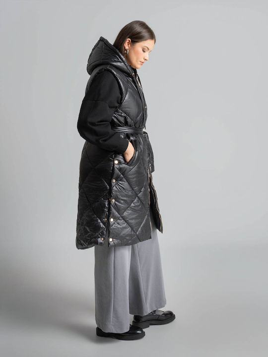Дамско Безръкаво Puffer Яке Черно