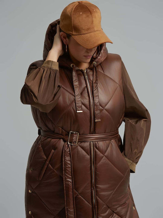 Дамско Безръкаво Puffer Якето Кафяво 8604.4009.Н-brown